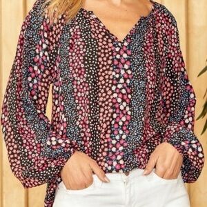 Elegant Boho Floral Blouse